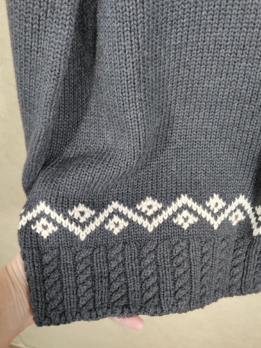 H140 Lauren Ralph Lauren Gray Cotton Hand Knit Turtleneck Sweater XL - Picture 8 of 12